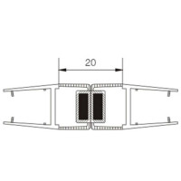 2 x Magnetdichtleiste für 8mm Glas 180° 200cm KBP002