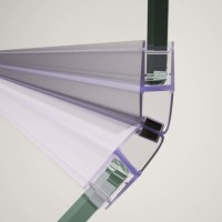 2 x Magnetdichtleiste für 8mm Glas 135° 200cm KBP003