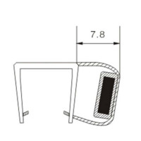 Türdichtung Eck-Magnetschließleiste für 8mm Glas 90° 200cm KBP004