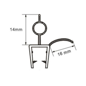 Wannen-/ Schleiflippendichtung für 8mm Glas 200cm...