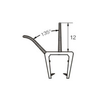 Wannen-/ Schleiflippendichtung für 8mm Glas 200cm KBP012