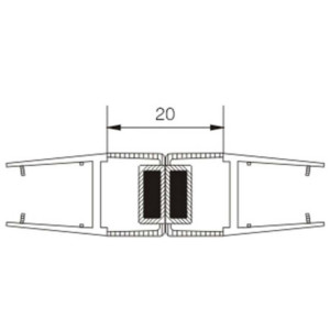 2 x Magnetdichtleiste für 8mm Glas 180° 200cm KBP002S Schwarz