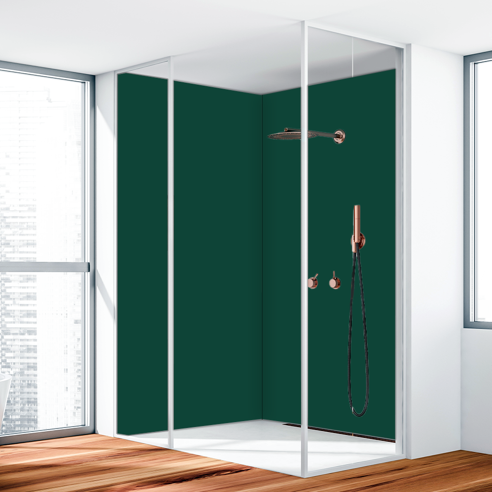 Duschrückwand Aluverbund Moosgrün 6005 140x200cm