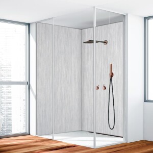 Duschrückwand Aluverbund Silber Gebürstet 001 90x220cm