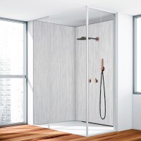 Duschrückwand Aluverbund Silber Gebürstet 001 80x260cm