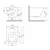 CREAVIT Hänge-WC Randlos Oval FE322-11