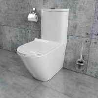 Stand-WC-Kombination randlos KB6093B Links am Spülkasten