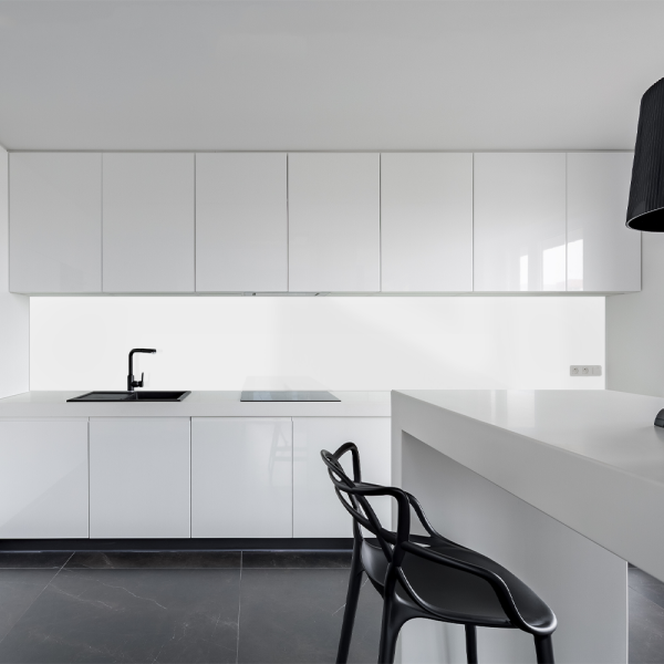 Küchenrückwand Spritzschutz Fliesenspiegel Küche Wandschutz 30x100cm Aluverbund weiss
