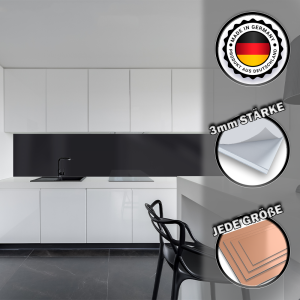 Küchenrückwand Spritzschutz Fliesenspiegel Küche Wandschutz Aluverbund Schwarz 9005