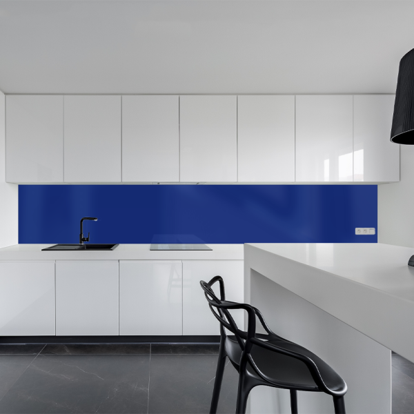 Küchenrückwand Spritzschutz Fliesenspiegel Küche Wandschutz Aluverbund Marineblau 5002