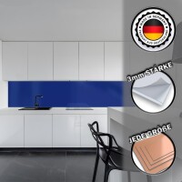 Küchenrückwand Spritzschutz Fliesenspiegel Küche Wandschutz 60x220cm Aluverbund Marineblau 5002