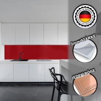 Küchenrückwand Spritzschutz Fliesenspiegel Küche Wandschutz 60x280cm Aluverbund Purpurrot 3004
