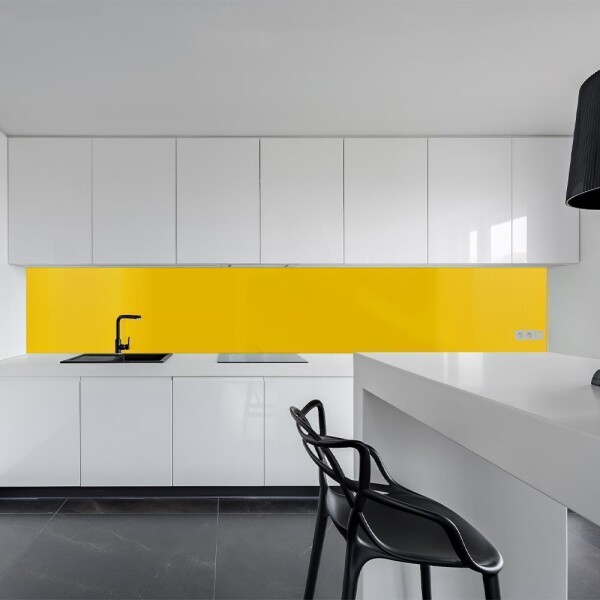 Küchenrückwand Spritzschutz Fliesenspiegel Küche Wandschutz 60x100cm Aluverbund Gelb 1023