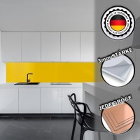 Küchenrückwand Spritzschutz Fliesenspiegel Küche Wandschutz 60x100cm Aluverbund Gelb 1023
