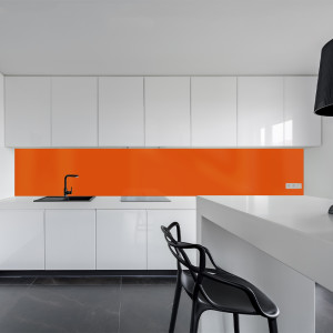 Küchenrückwand Spritzschutz Fliesenspiegel Küche Wandschutz Aluverbund Orange 2009