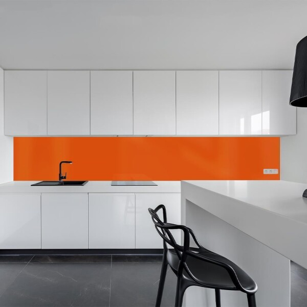 Küchenrückwand Spritzschutz Fliesenspiegel Küche Wandschutz 50x100cm Aluverbund Orange 2009
