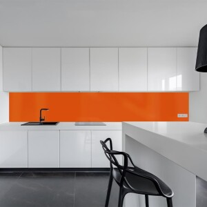 Küchenrückwand Spritzschutz Fliesenspiegel Küche Wandschutz 50x120cm Aluverbund Orange 2009