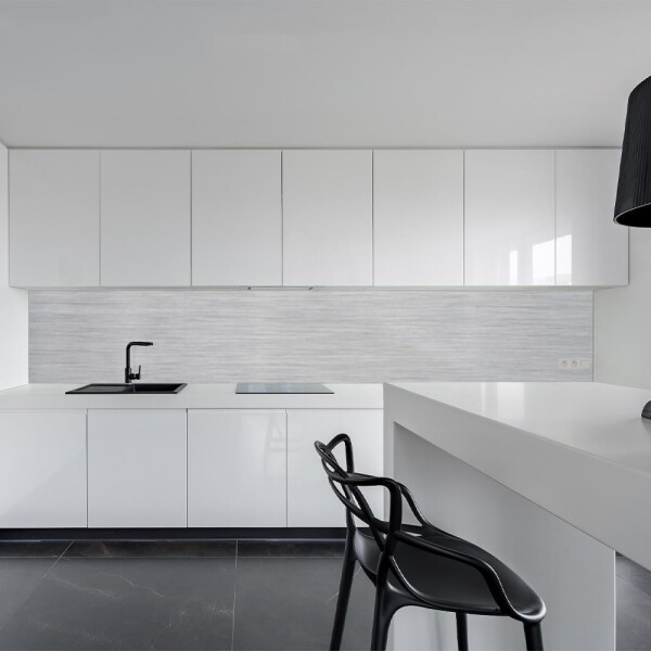 Küchenrückwand aus Aluverbund 3mm  - Silber-Gebürstet 001
