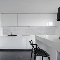 Küchenrückwand aus Aluverbund 3mm  - Silber-Gebürstet 001