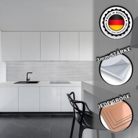 Küchenrückwand Spritzschutz Fliesenspiegel Küche Wandschutz 40x180cm Aluverbund Silber-Gebürstet 001