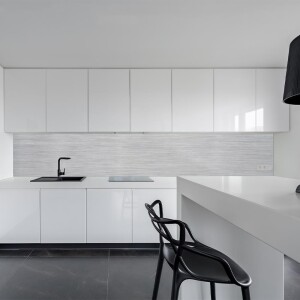Küchenrückwand Spritzschutz Fliesenspiegel Küche Wandschutz 60x140cm Aluverbund Silber-Gebürstet 001