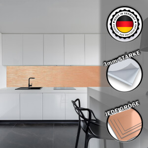 Küchenrückwand Spritzschutz Fliesenspiegel Küche Wandschutz Aluverbund Kupfer-Gebürstet 008