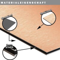 Küchenrückwand aus Aluverbund 3mm  - Kupfer-Gebürstet 008