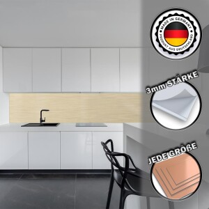 Küchenrückwand Spritzschutz Fliesenspiegel Küche Wandschutz 50x220cm Aluverbund Gold-Gebürstet 007