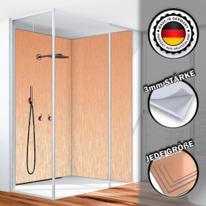 Duschrückwand Aluverbund Kupfer Gebürstet 008 150x220cm