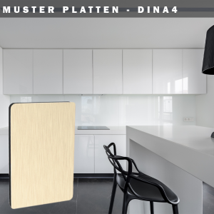 Muster Aluverbund-Rückwände Gold-Gebürstet...