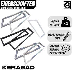 2x  Konsolenträger Weiss-Matt 500mm