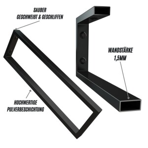 2x  Konsolenträger Schwarz-Matt 500mm