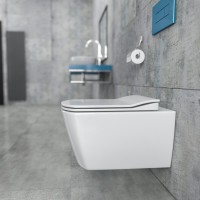 CREAVIT Hänge-WC Randlos Eckig EG321-11