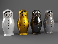 4 x 10cm Designer Matroschka/ Babuschka Set