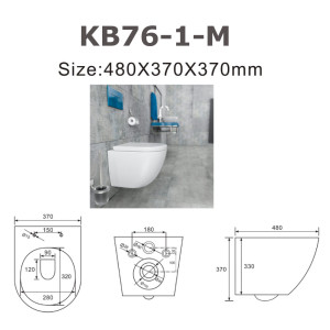 Hänge-WC KB76-1-M Randlos