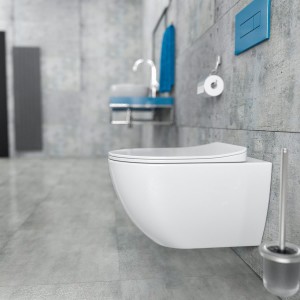 CREAVIT Hänge-WC + Bidet Randlos Oval FE322-11-SET