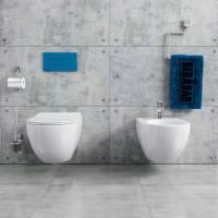 CREAVIT Hänge-WC + Bidet Randlos Oval FE322-11-SET