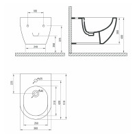 CREAVIT Hänge-WC + Bidet Randlos Oval FE322-11-SET