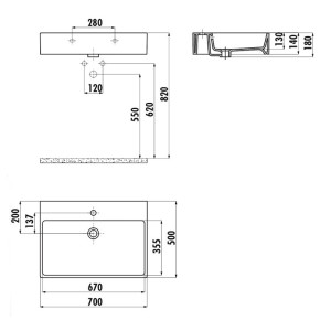 Waschbecken 70cm NX270