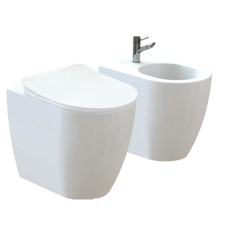 Stand-WC + Stand Bidet Oval FE350-11-SET