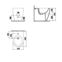 Stand-WC + Stand Bidet Oval FE350-11-SET