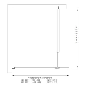 Walk-In Duschwand Milchglas 90x200cm
