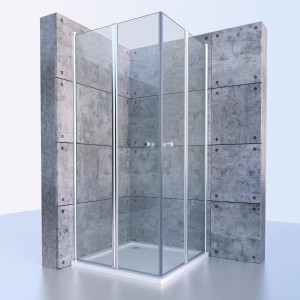 Eckeinstieg Duschkabine Dreh-Falttür 80x80cm