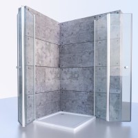 Eckeinstieg Duschkabine Dreh-Falttür 80x80cm