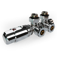 Mittelanschluss-Set Eckform Chrom Armatur+Thermostatregler