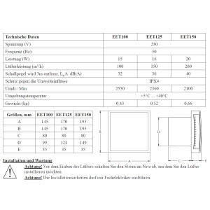 Badlüfter Modern Ø125mm anthrazit