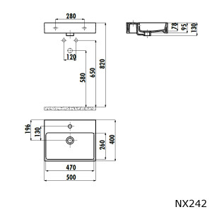 Waschbecken 50cm NX242