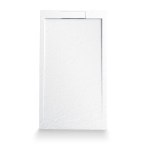 Mineralguss-Duschwanne Schieferoptik weiß 140x70cm
