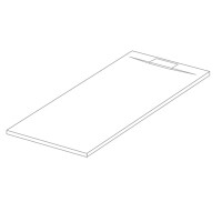 Mineralguss-Duschwanne Schieferoptik weiß 140x70cm