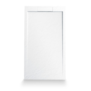 Mineralguss-Duschwanne Schieferoptik weiß 140x80cm